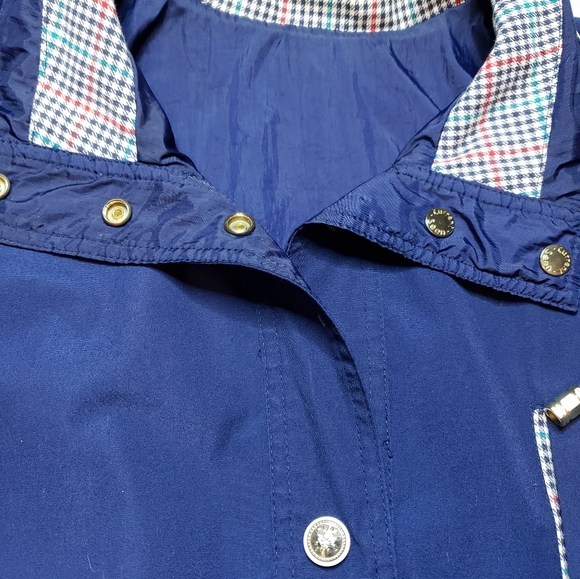 Vintage 80s 90s Womens Dark Blue Check Pattern Jacket Size M Current Seen - Picture 9 of 9